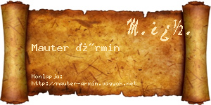 Mauter Ármin névjegykártya